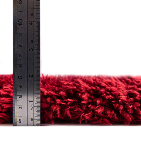 Merlot 6' 1 x 9' Infinity Shag Rectangle Area Rug Thick Soft Touch Fluffy & Plush Shaggy Pile 100% Polypropylene With Jute Backing Solid Color Minimalist Carpet for Sale at Rug Engine