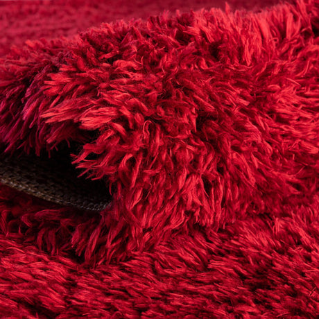 Merlot 7' 1 x 10' Infinity Shag Rectangle Area Rug Thick Soft Touch Fluffy & Plush Shaggy Pile 100% Polypropylene With Jute Backing Solid Color Minimalist Carpet for Sale at Rug Engine