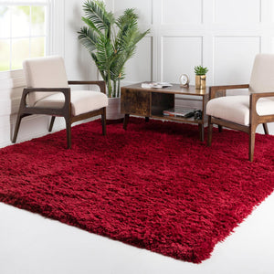 Merlot 8' x 8' Infinity Shag Square Area Rug Thick Soft Touch Fluffy & Plush Shaggy Pile 100% Polypropylene With Jute Backing Solid Color Minimalist Carpet for Sale at Rug Engine