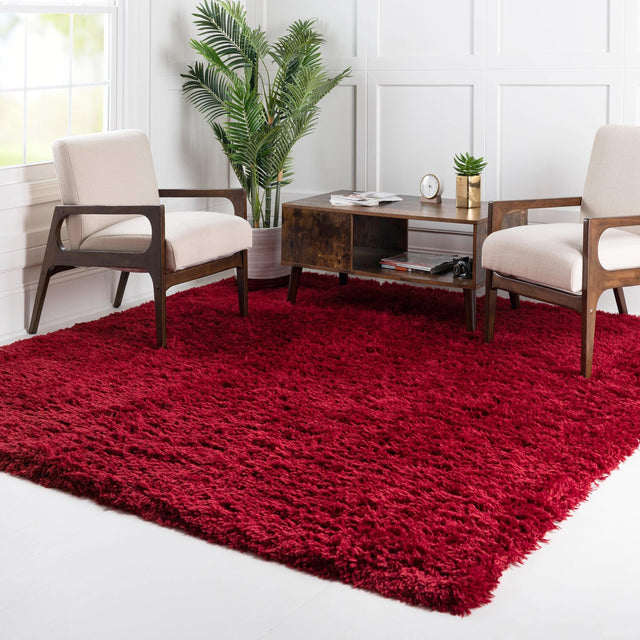 Merlot 8' x 8' Infinity Shag Square Area Rug Thick Soft Touch Fluffy & Plush Shaggy Pile 100% Polypropylene With Jute Backing Solid Color Minimalist Carpet for Sale at Rug Engine
