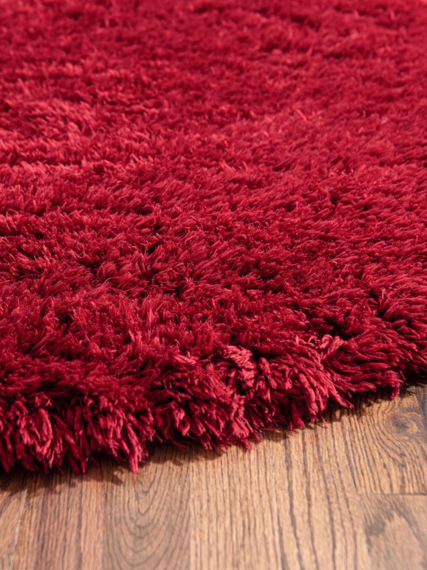 Merlot 6' 1 x 6' 1 Infinity Shag Round Area Rug Thick Soft Touch Fluffy & Plush Shaggy Pile 100% Polypropylene With Jute Backing Solid Color Minimalist Carpet for Sale at Rug Engine