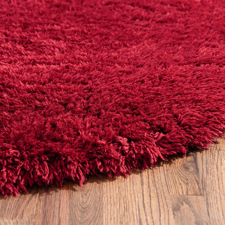 Merlot 6' 7 x 6' 7 Infinity Shag Round Area Rug Thick Soft Touch Fluffy & Plush Shaggy Pile 100% Polypropylene With Jute Backing Solid Color Minimalist Carpet for Sale at Rug Engine