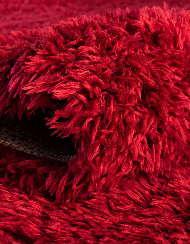 Merlot 5' 1 x 5' 1 Infinity Shag Round Area Rug Thick Soft Touch Fluffy & Plush Shaggy Pile 100% Polypropylene With Jute Backing Solid Color Minimalist Carpet for Sale at Rug Engine