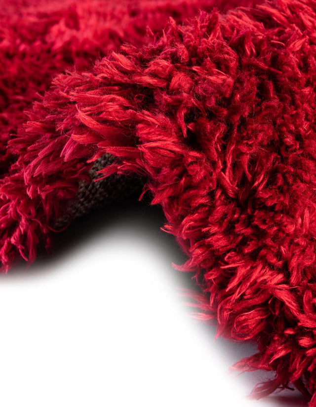 Merlot 6' 7 x 6' 7 Infinity Shag Round Area Rug Thick Soft Touch Fluffy & Plush Shaggy Pile 100% Polypropylene With Jute Backing Solid Color Minimalist Carpet for Sale at Rug Engine