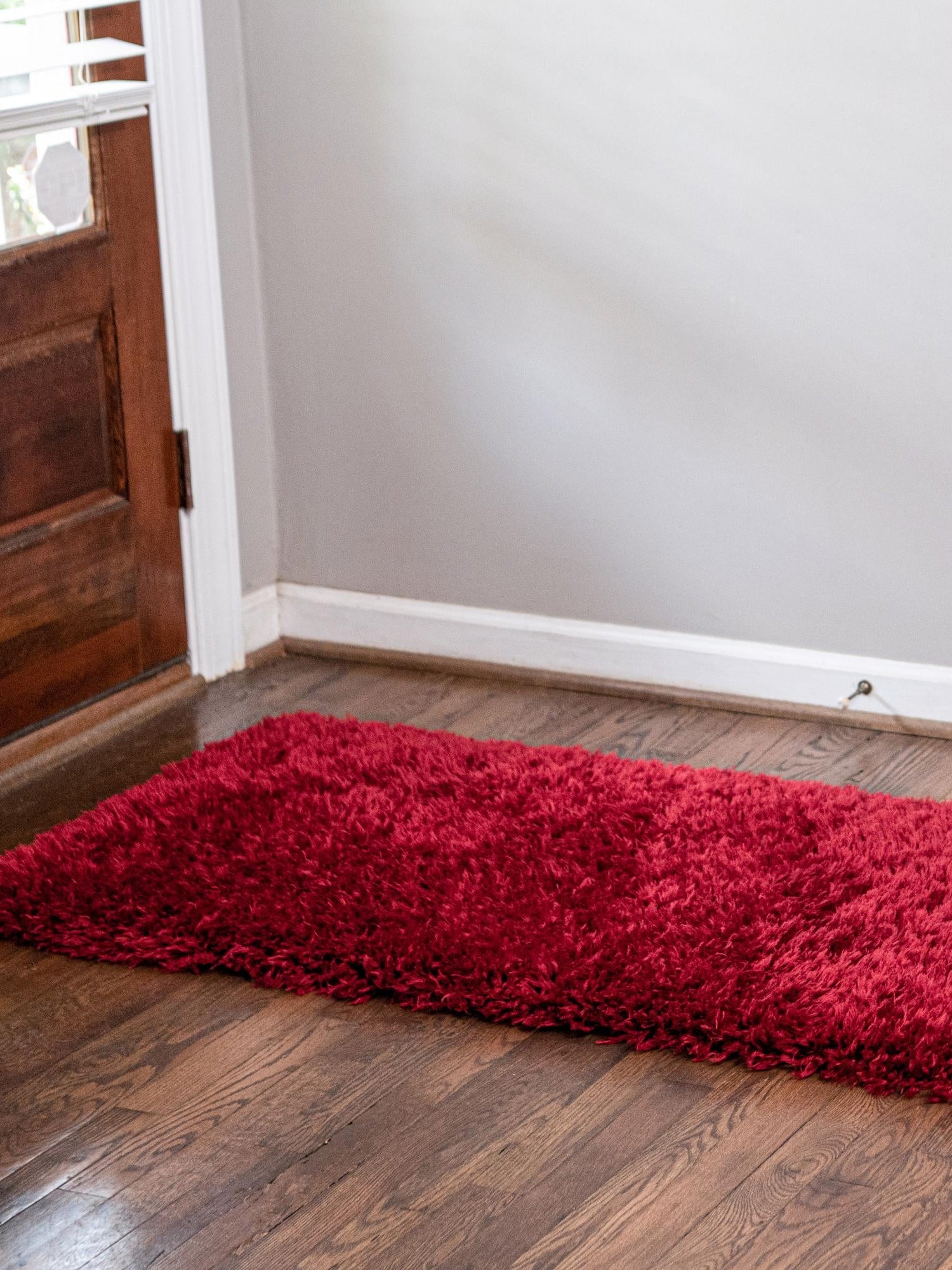Merlot 2' 7 x 10' Infinity Shag Runner Area Rug Thick Soft Touch Fluffy & Plush Shaggy Pile 100% Polypropylene With Jute Backing Solid Color Minimalist Carpet for Sale at Rug Engine