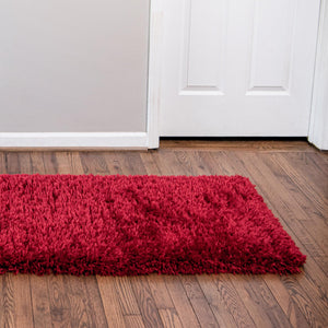 Merlot 2' 7 x 10' Infinity Shag Runner Area Rug Thick Soft Touch Fluffy & Plush Shaggy Pile 100% Polypropylene With Jute Backing Solid Color Minimalist Carpet for Sale at Rug Engine
