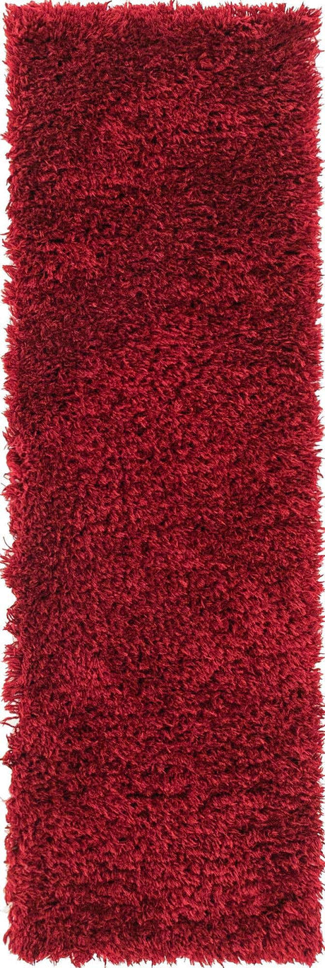 Merlot 2' x 6' 5 Infinity Shag Runner Area Rug Thick Soft Touch Fluffy & Plush Shaggy Pile 100% Polypropylene With Jute Backing Solid Color Minimalist Carpet for Sale at Rug Engine