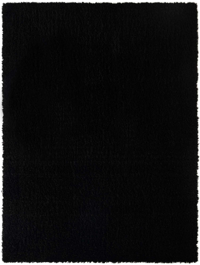 Onyx Black 10' x 13' 1 Infinity Shag Rectangle Area Rug Thick Soft Touch Fluffy & Plush Shaggy Pile 100% Polypropylene With Jute Backing Solid Color Minimalist Carpet for Sale at Rug Engine