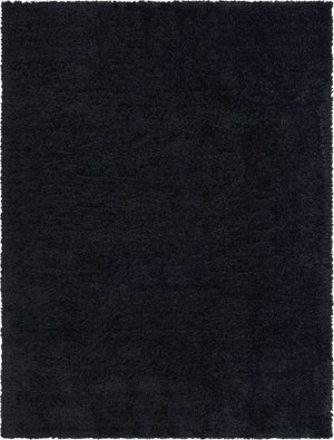 Onyx Black 9' x 12' Infinity Shag Rectangle Area Rug Thick Soft Touch Fluffy & Plush Shaggy Pile 100% Polypropylene With Jute Backing Solid Color Minimalist Carpet for Sale at Rug Engine
