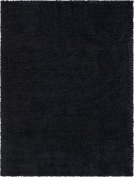 Onyx Black 9' x 12' Infinity Shag Rectangle Area Rug Thick Soft Touch Fluffy & Plush Shaggy Pile 100% Polypropylene With Jute Backing Solid Color Minimalist Carpet for Sale at Rug Engine