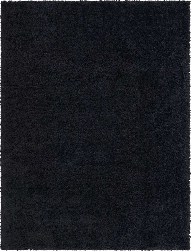 Onyx Black 9' x 12' Infinity Shag Rectangle Area Rug Thick Soft Touch Fluffy & Plush Shaggy Pile 100% Polypropylene With Jute Backing Solid Color Minimalist Carpet for Sale at Rug Engine