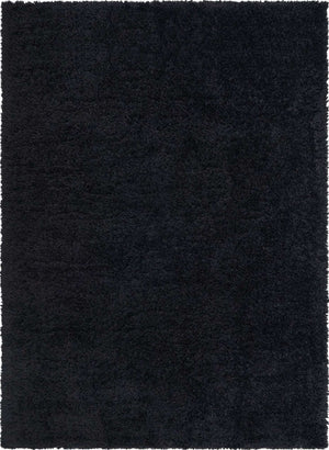 Onyx Black 8' x 11' Infinity Shag Rectangle Area Rug Thick Soft Touch Fluffy & Plush Shaggy Pile 100% Polypropylene With Jute Backing Solid Color Minimalist Carpet for Sale at Rug Engine