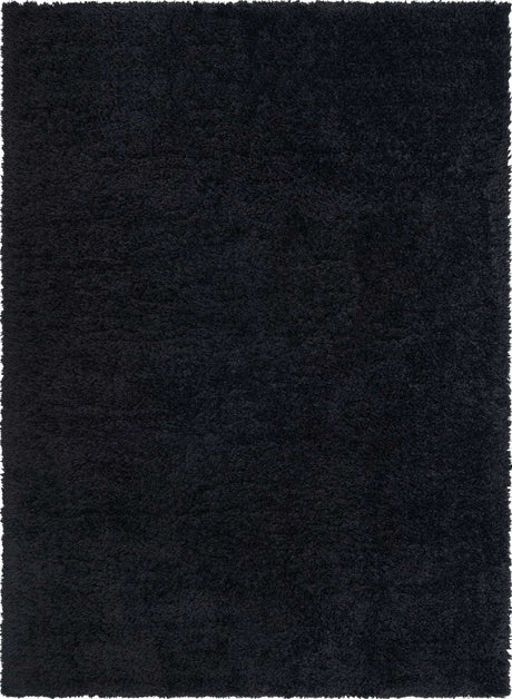 Onyx Black 8' x 11' Infinity Shag Rectangle Area Rug Thick Soft Touch Fluffy & Plush Shaggy Pile 100% Polypropylene With Jute Backing Solid Color Minimalist Carpet for Sale at Rug Engine