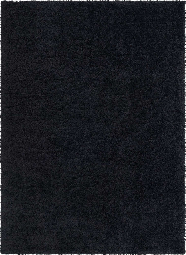 Onyx Black 8' x 11' Infinity Shag Rectangle Area Rug Thick Soft Touch Fluffy & Plush Shaggy Pile 100% Polypropylene With Jute Backing Solid Color Minimalist Carpet for Sale at Rug Engine