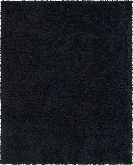 Onyx Black 8' x 10' Infinity Shag Rectangle Area Rug Thick Soft Touch Fluffy & Plush Shaggy Pile 100% Polypropylene With Jute Backing Solid Color Minimalist Carpet for Sale at Rug Engine