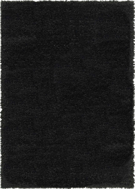 Onyx Black 7' 1 x 10' Infinity Shag Rectangle Area Rug Thick Soft Touch Fluffy & Plush Shaggy Pile 100% Polypropylene With Jute Backing Solid Color Minimalist Carpet for Sale at Rug Engine