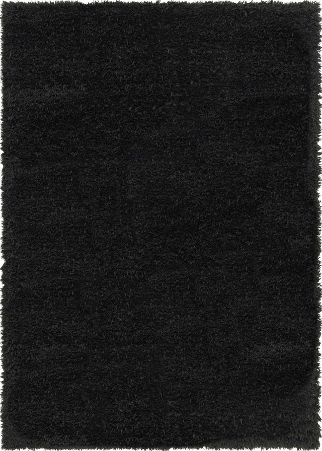 Onyx Black 7' 1 x 10' Infinity Shag Rectangle Area Rug Thick Soft Touch Fluffy & Plush Shaggy Pile 100% Polypropylene With Jute Backing Solid Color Minimalist Carpet for Sale at Rug Engine