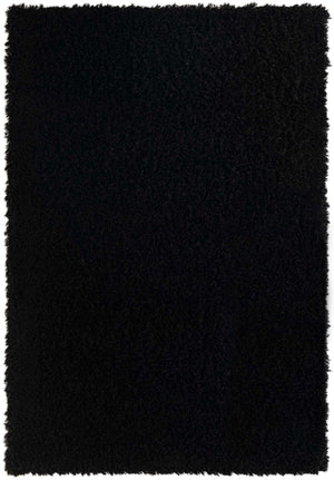 Onyx Black 6' 1 x 9' Infinity Shag Rectangle Area Rug Thick Soft Touch Fluffy & Plush Shaggy Pile 100% Polypropylene With Jute Backing Solid Color Minimalist Carpet for Sale at Rug Engine
