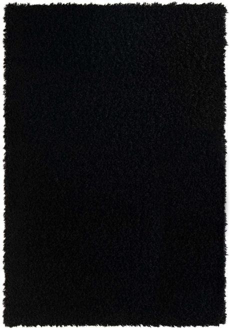 Onyx Black 6' 1 x 9' Infinity Shag Rectangle Area Rug Thick Soft Touch Fluffy & Plush Shaggy Pile 100% Polypropylene With Jute Backing Solid Color Minimalist Carpet for Sale at Rug Engine