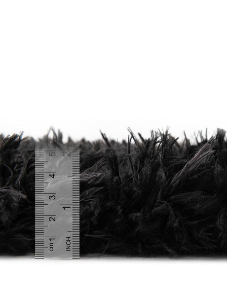 Onyx Black 4' 1 x 6' 1 Infinity Shag Rectangle Area Rug Thick Soft Touch Fluffy & Plush Shaggy Pile 100% Polypropylene With Jute Backing Solid Color Minimalist Carpet for Sale at Rug Engine