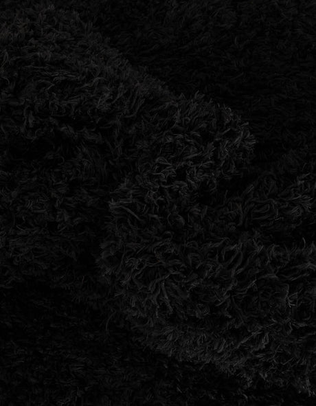 Onyx Black 4' 1 x 6' 1 Infinity Shag Rectangle Area Rug Thick Soft Touch Fluffy & Plush Shaggy Pile 100% Polypropylene With Jute Backing Solid Color Minimalist Carpet for Sale at Rug Engine