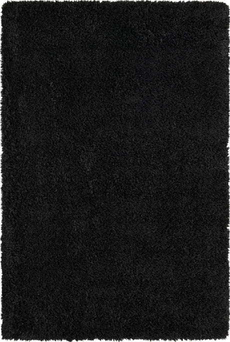 Onyx Black 5' 1 x 8' Infinity Shag Rectangle Area Rug Thick Soft Touch Fluffy & Plush Shaggy Pile 100% Polypropylene With Jute Backing Solid Color Minimalist Carpet for Sale at Rug Engine