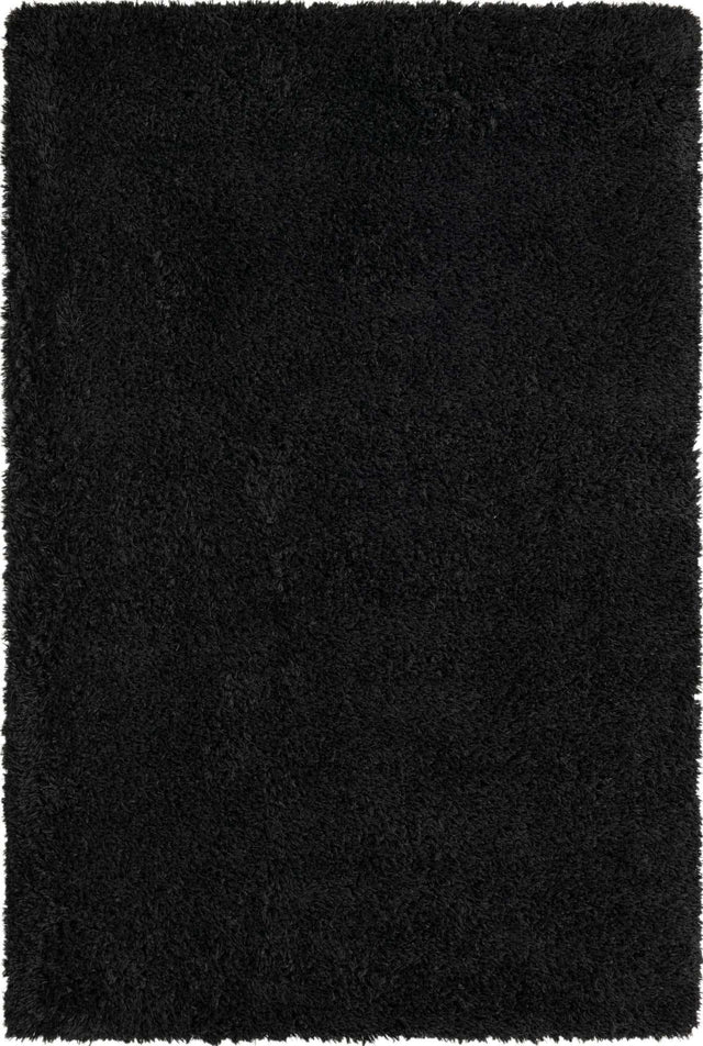 Onyx Black 5' 1 x 8' Infinity Shag Rectangle Area Rug Thick Soft Touch Fluffy & Plush Shaggy Pile 100% Polypropylene With Jute Backing Solid Color Minimalist Carpet for Sale at Rug Engine
