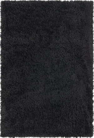 Onyx Black 4' 1 x 6' 1 Infinity Shag Rectangle Area Rug Thick Soft Touch Fluffy & Plush Shaggy Pile 100% Polypropylene With Jute Backing Solid Color Minimalist Carpet for Sale at Rug Engine