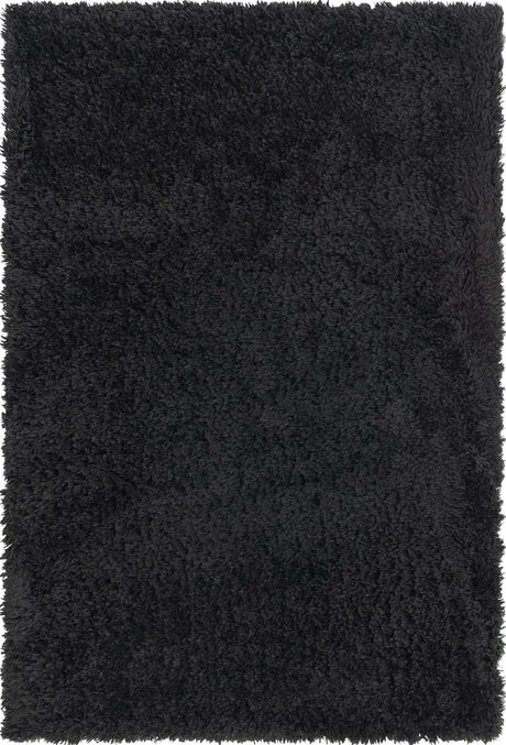 Onyx Black 4' 1 x 6' 1 Infinity Shag Rectangle Area Rug Thick Soft Touch Fluffy & Plush Shaggy Pile 100% Polypropylene With Jute Backing Solid Color Minimalist Carpet for Sale at Rug Engine