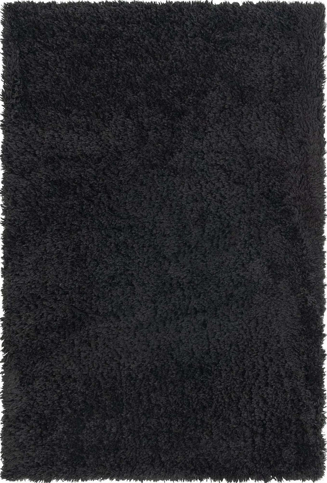 Onyx Black 4' 1 x 6' 1 Infinity Shag Rectangle Area Rug Thick Soft Touch Fluffy & Plush Shaggy Pile 100% Polypropylene With Jute Backing Solid Color Minimalist Carpet for Sale at Rug Engine