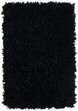 Onyx Black 2' x 3' Infinity Shag Rectangle Area Rug Thick Soft Touch Fluffy & Plush Shaggy Pile 100% Polypropylene With Jute Backing Solid Color Minimalist Carpet for Sale at Rug Engine