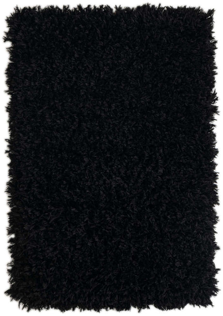 Onyx Black 2' x 3' Infinity Shag Rectangle Area Rug Thick Soft Touch Fluffy & Plush Shaggy Pile 100% Polypropylene With Jute Backing Solid Color Minimalist Carpet for Sale at Rug Engine