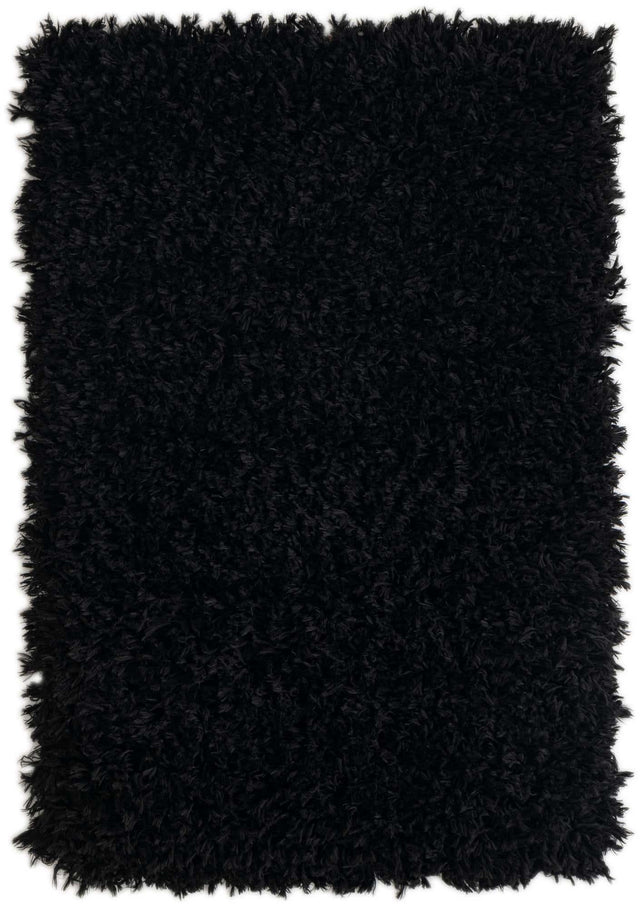 Onyx Black 2' x 3' Infinity Shag Rectangle Area Rug Thick Soft Touch Fluffy & Plush Shaggy Pile 100% Polypropylene With Jute Backing Solid Color Minimalist Carpet for Sale at Rug Engine