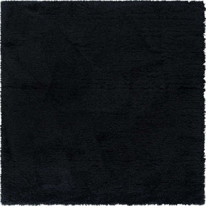 Onyx Black 8' x 8' Infinity Shag Square Area Rug Thick Soft Touch Fluffy & Plush Shaggy Pile 100% Polypropylene With Jute Backing Solid Color Minimalist Carpet for Sale at Rug Engine
