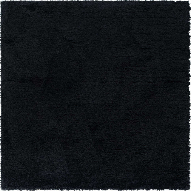 Onyx Black 8' x 8' Infinity Shag Square Area Rug Thick Soft Touch Fluffy & Plush Shaggy Pile 100% Polypropylene With Jute Backing Solid Color Minimalist Carpet for Sale at Rug Engine