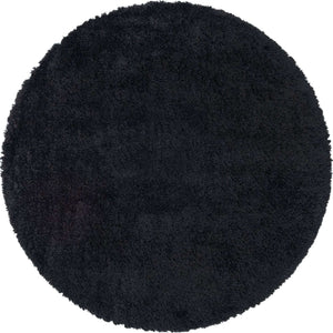 Onyx Black 8' x 8' Infinity Shag Round Area Rug Thick Soft Touch Fluffy & Plush Shaggy Pile 100% Polypropylene With Jute Backing Solid Color Minimalist Carpet for Sale at Rug Engine