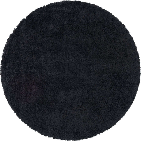 Onyx Black 8' x 8' Infinity Shag Round Area Rug Thick Soft Touch Fluffy & Plush Shaggy Pile 100% Polypropylene With Jute Backing Solid Color Minimalist Carpet for Sale at Rug Engine