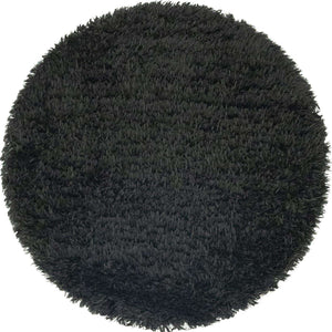 Onyx Black 3' 3 x 3' 3 Infinity Shag Round Area Rug Thick Soft Touch Fluffy & Plush Shaggy Pile 100% Polypropylene With Jute Backing Solid Color Minimalist Carpet for Sale at Rug Engine