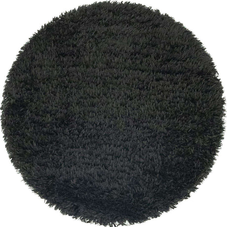 Onyx Black 3' 3 x 3' 3 Infinity Shag Round Area Rug Thick Soft Touch Fluffy & Plush Shaggy Pile 100% Polypropylene With Jute Backing Solid Color Minimalist Carpet for Sale at Rug Engine