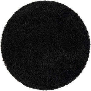 Onyx Black 5' 1 x 5' 1 Infinity Shag Round Area Rug Thick Soft Touch Fluffy & Plush Shaggy Pile 100% Polypropylene With Jute Backing Solid Color Minimalist Carpet for Sale at Rug Engine
