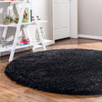 Onyx Black 3' 3 x 3' 3 Infinity Shag Round Area Rug Thick Soft Touch Fluffy & Plush Shaggy Pile 100% Polypropylene With Jute Backing Solid Color Minimalist Carpet for Sale at Rug Engine