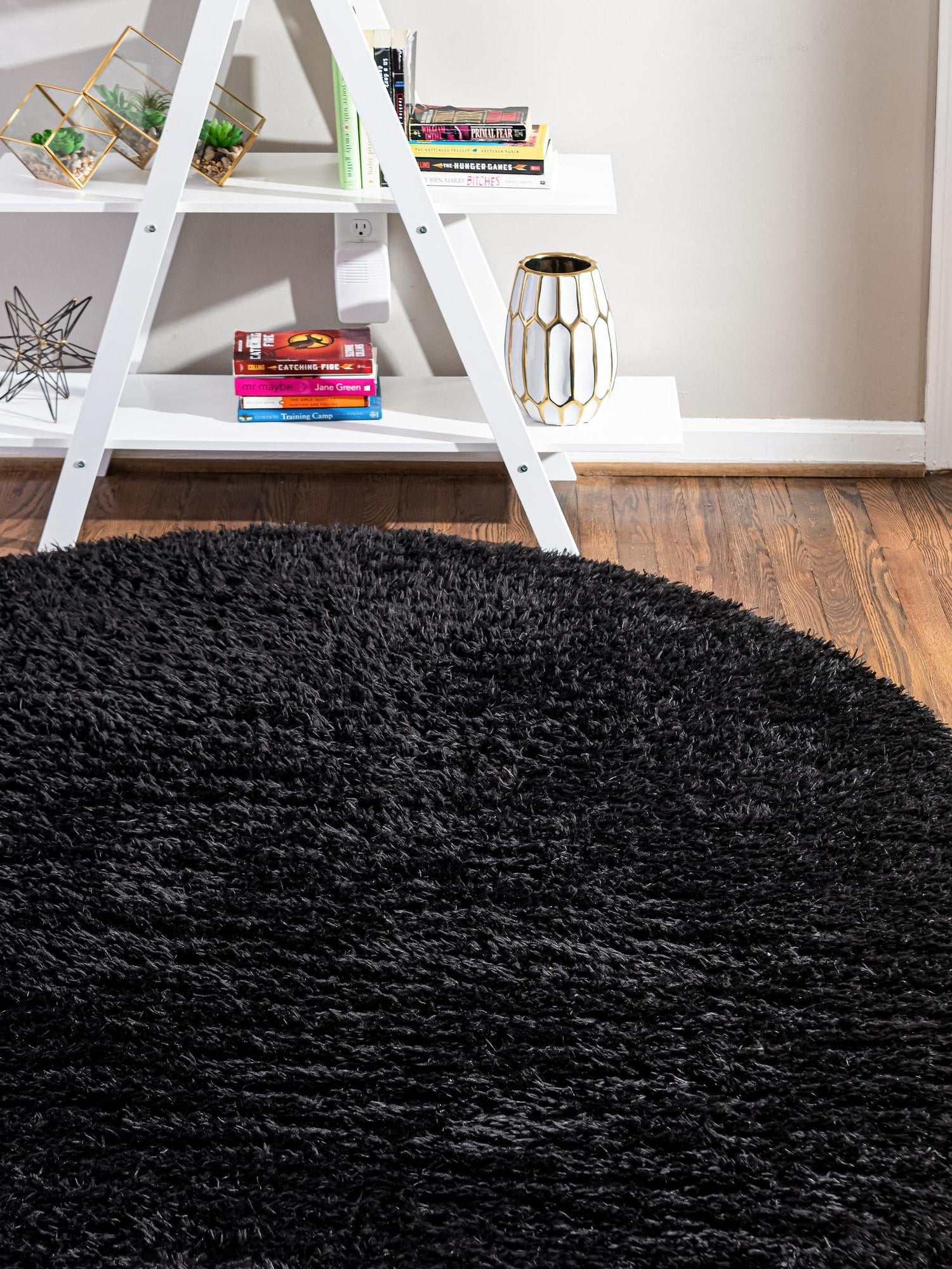 Onyx Black 3' 3 x 3' 3 Infinity Shag Round Area Rug Thick Soft Touch Fluffy & Plush Shaggy Pile 100% Polypropylene With Jute Backing Solid Color Minimalist Carpet for Sale at Rug Engine