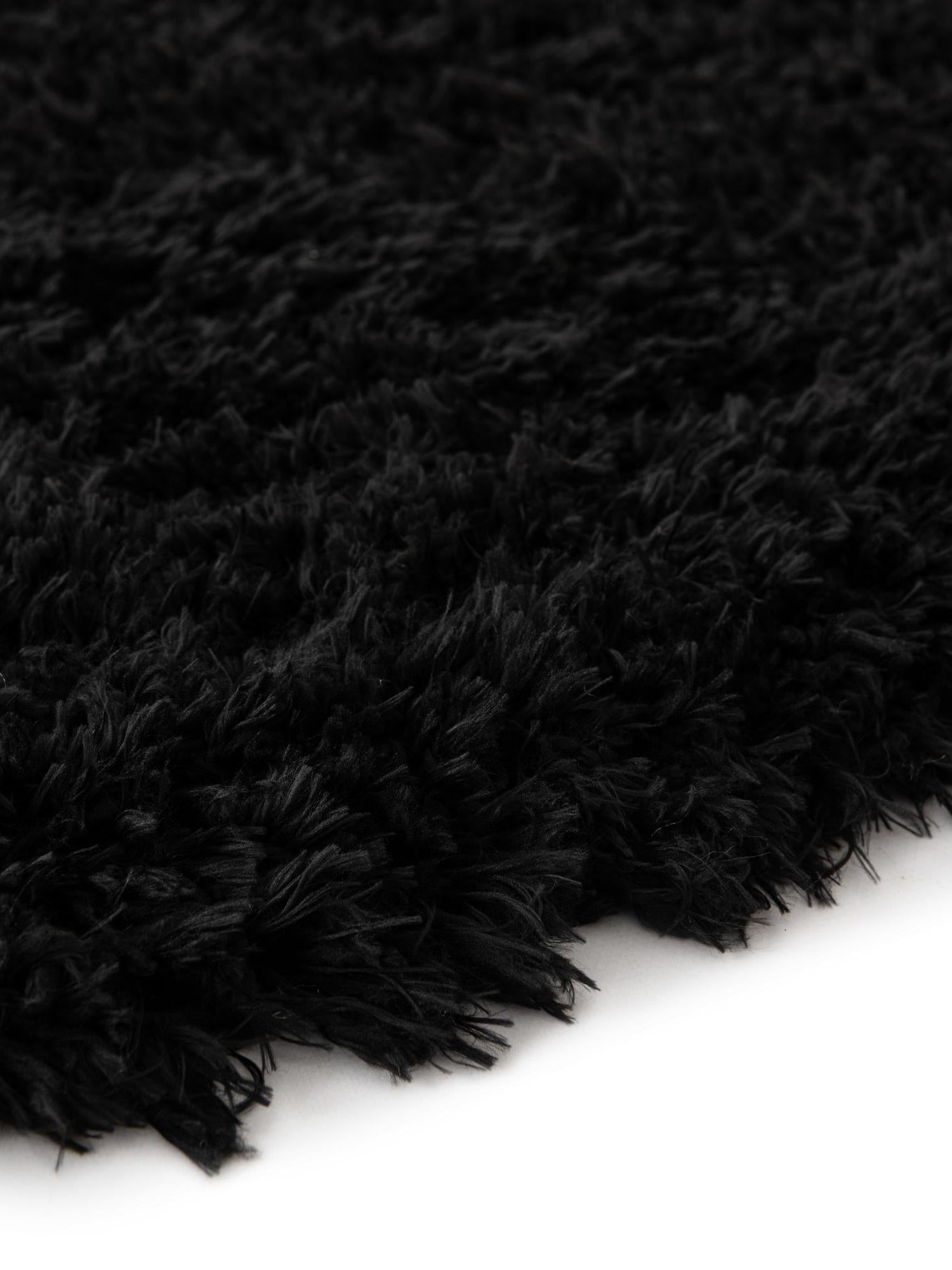 Onyx Black 5' 1 x 5' 1 Infinity Shag Round Area Rug Thick Soft Touch Fluffy & Plush Shaggy Pile 100% Polypropylene With Jute Backing Solid Color Minimalist Carpet for Sale at Rug Engine