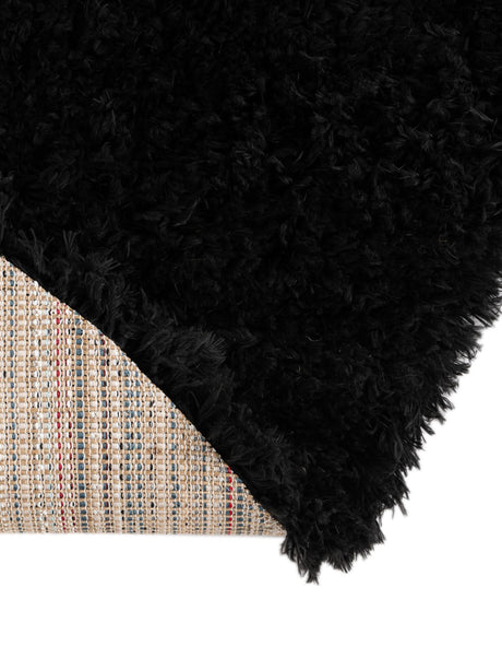 Onyx Black 4' 1 x 4' 1 Infinity Shag Round Area Rug Thick Soft Touch Fluffy & Plush Shaggy Pile 100% Polypropylene With Jute Backing Solid Color Minimalist Carpet for Sale at Rug Engine