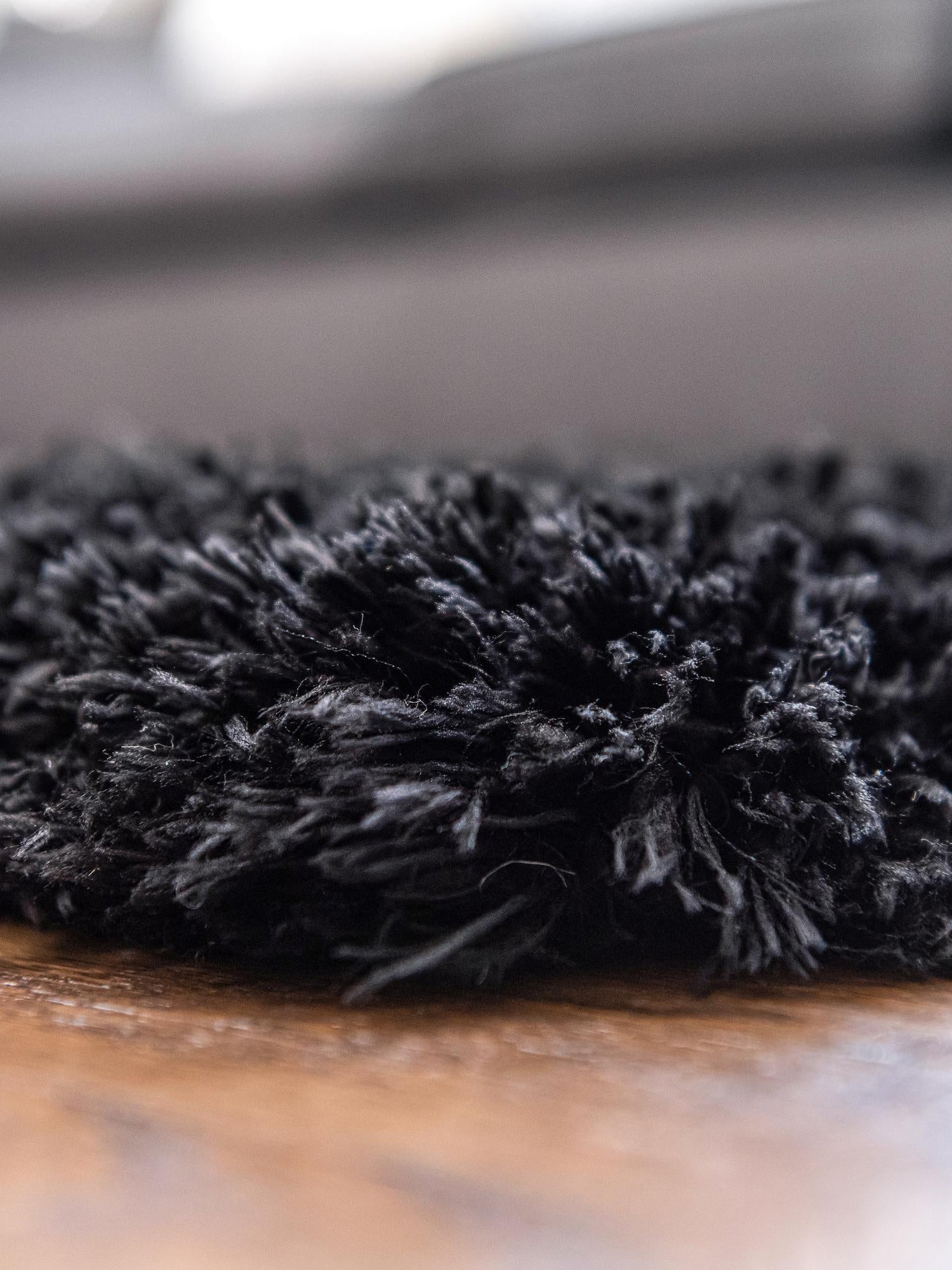 Onyx Black 2' x 6' 5 Infinity Shag Runner Area Rug Thick Soft Touch Fluffy & Plush Shaggy Pile 100% Polypropylene With Jute Backing Solid Color Minimalist Carpet for Sale at Rug Engine