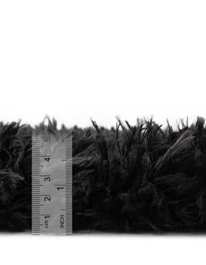 Onyx Black 2' 7 x 10' Infinity Shag Runner Area Rug Thick Soft Touch Fluffy & Plush Shaggy Pile 100% Polypropylene With Jute Backing Solid Color Minimalist Carpet for Sale at Rug Engine