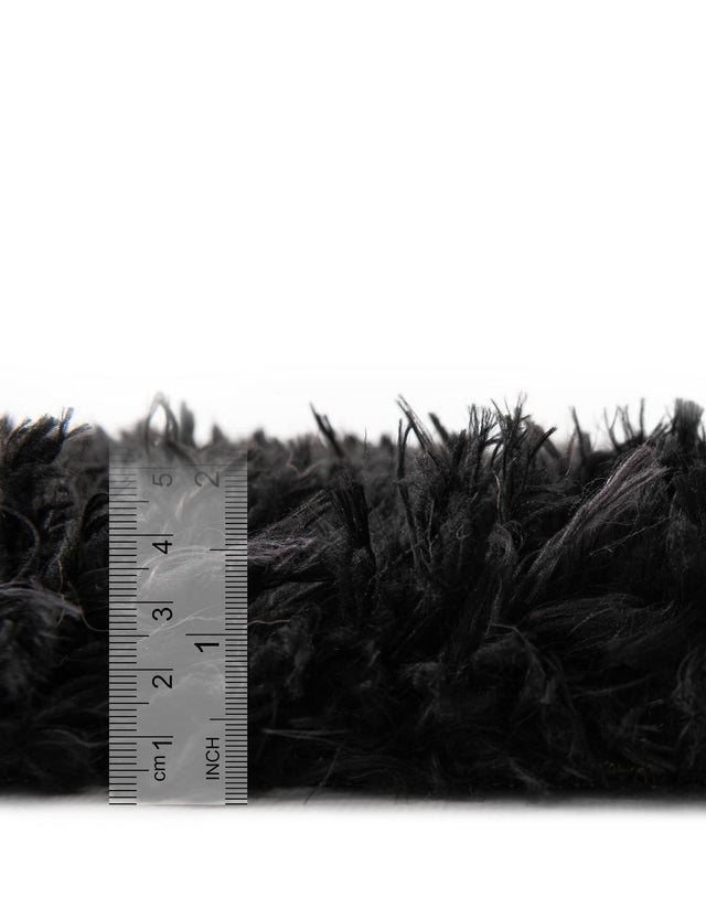 Onyx Black 2' 7 x 10' Infinity Shag Runner Area Rug Thick Soft Touch Fluffy & Plush Shaggy Pile 100% Polypropylene With Jute Backing Solid Color Minimalist Carpet for Sale at Rug Engine