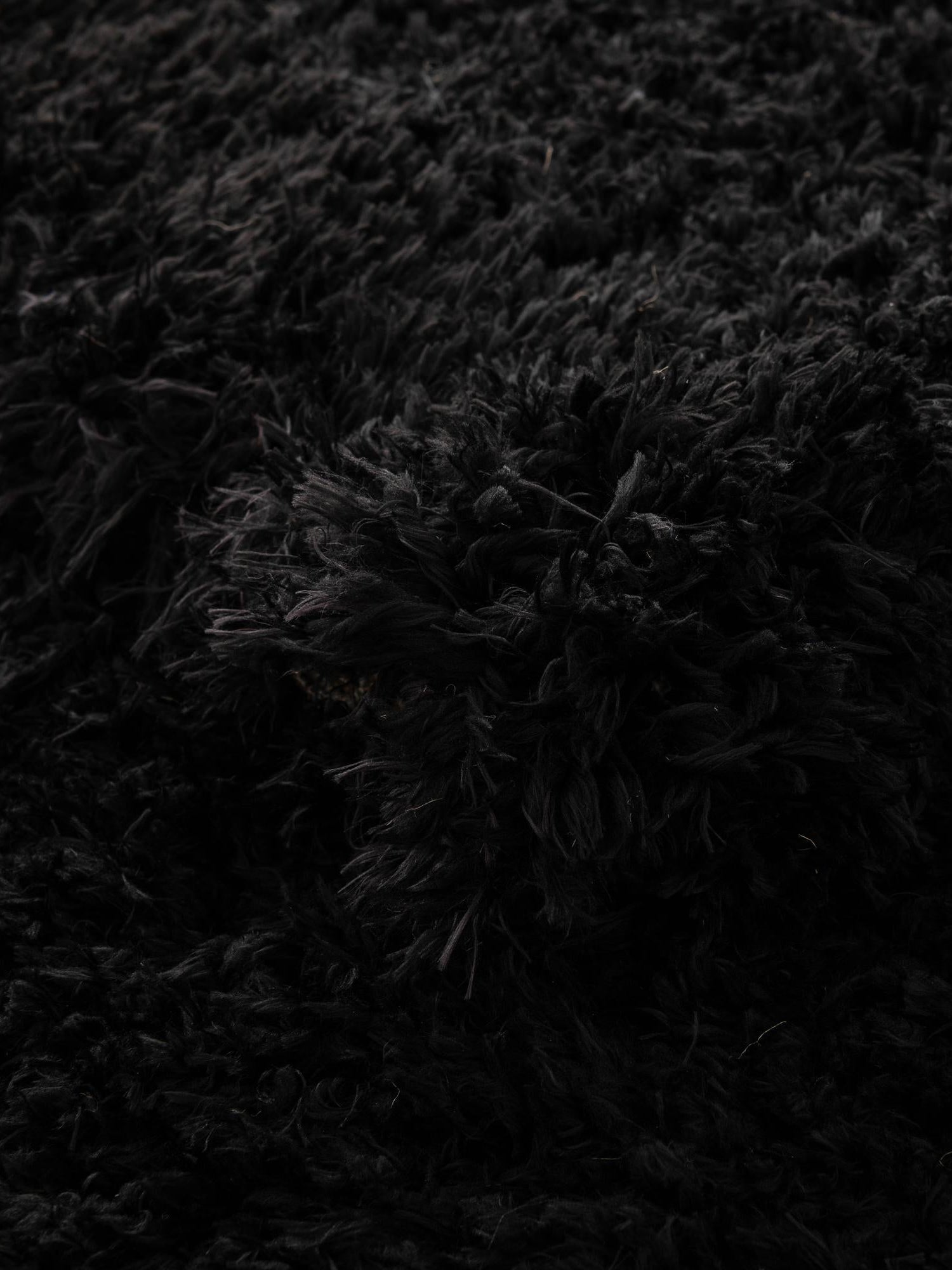 Onyx Black 2' 7 x 10' Infinity Shag Runner Area Rug Thick Soft Touch Fluffy & Plush Shaggy Pile 100% Polypropylene With Jute Backing Solid Color Minimalist Carpet for Sale at Rug Engine