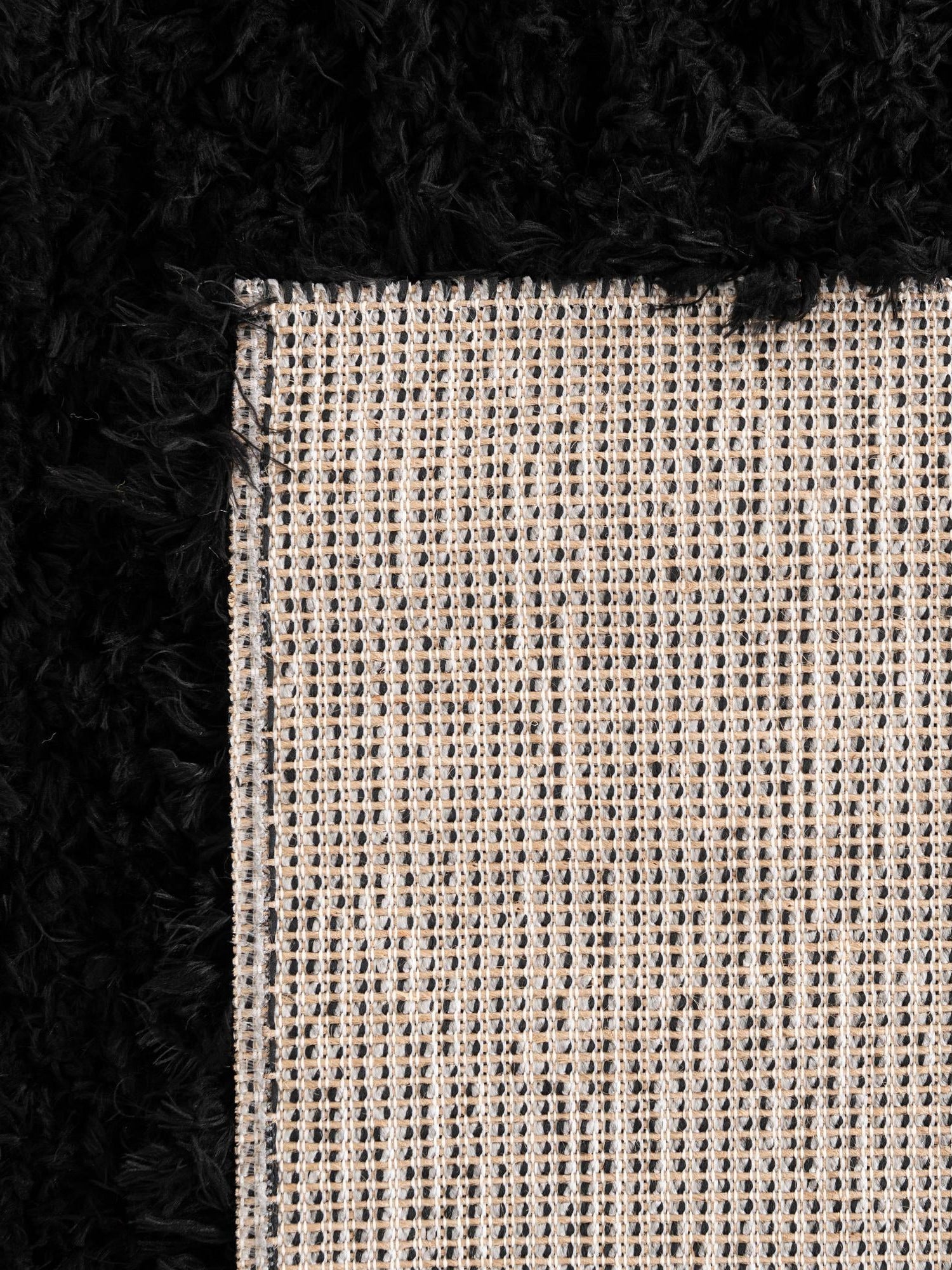 Onyx Black 2' 7 x 10' Infinity Shag Runner Area Rug Thick Soft Touch Fluffy & Plush Shaggy Pile 100% Polypropylene With Jute Backing Solid Color Minimalist Carpet for Sale at Rug Engine