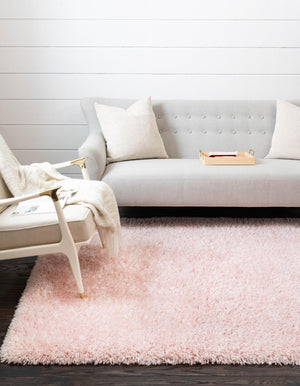 Pink Lace 4' 1 x 6' 1 Infinity Shag Rectangle Area Rug Thick Soft Touch Fluffy & Plush Shaggy Pile 100% Polypropylene With Jute Backing Solid Color Minimalist Carpet for Sale at Rug Engine